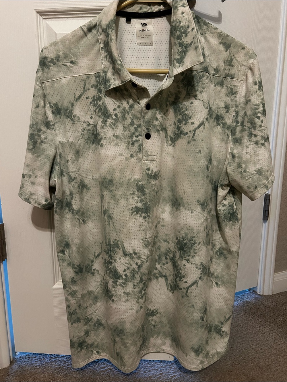 Green Tie Dye Polo Size Medium VRST